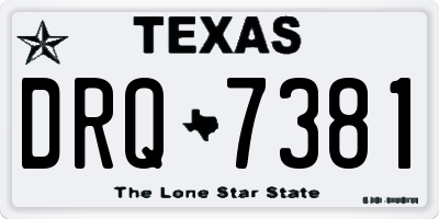 TX license plate DRQ7381