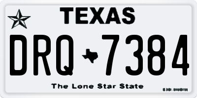 TX license plate DRQ7384