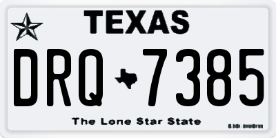 TX license plate DRQ7385