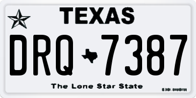 TX license plate DRQ7387