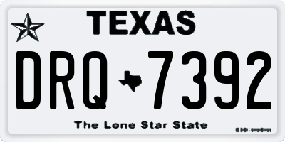 TX license plate DRQ7392