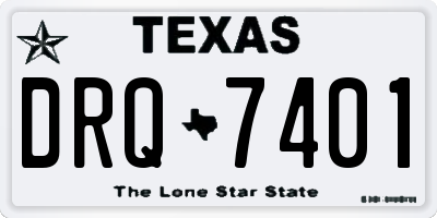 TX license plate DRQ7401