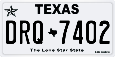 TX license plate DRQ7402