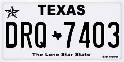 TX license plate DRQ7403
