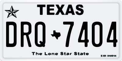 TX license plate DRQ7404