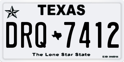 TX license plate DRQ7412