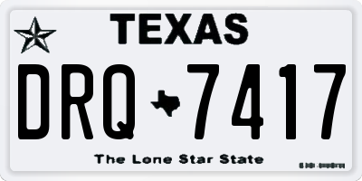 TX license plate DRQ7417