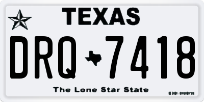 TX license plate DRQ7418