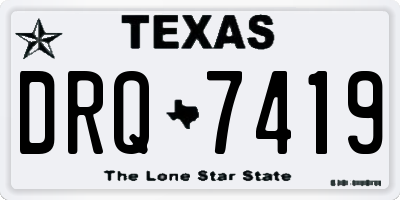 TX license plate DRQ7419