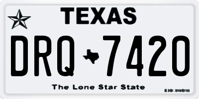 TX license plate DRQ7420
