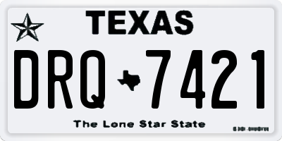 TX license plate DRQ7421