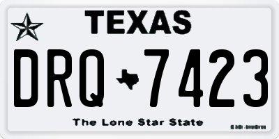 TX license plate DRQ7423