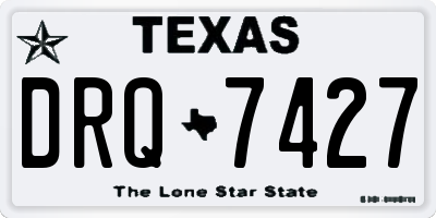 TX license plate DRQ7427