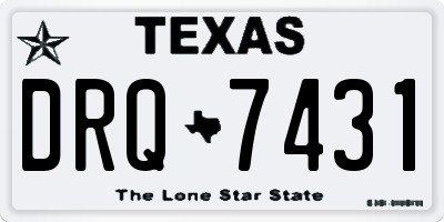 TX license plate DRQ7431