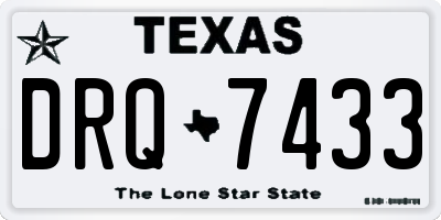 TX license plate DRQ7433