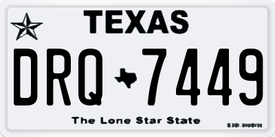 TX license plate DRQ7449