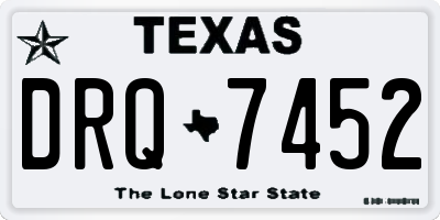 TX license plate DRQ7452