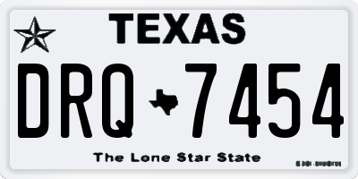 TX license plate DRQ7454
