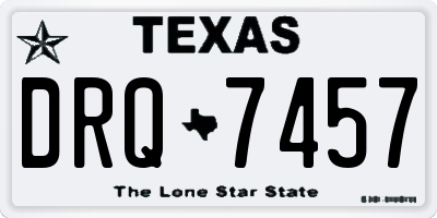 TX license plate DRQ7457
