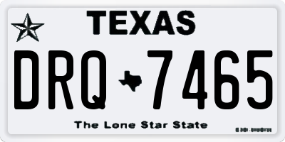 TX license plate DRQ7465