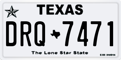 TX license plate DRQ7471