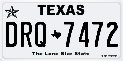 TX license plate DRQ7472