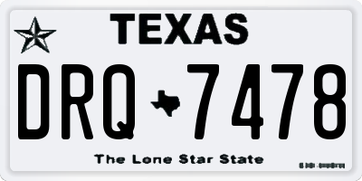 TX license plate DRQ7478