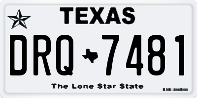 TX license plate DRQ7481