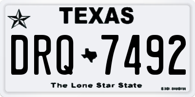 TX license plate DRQ7492