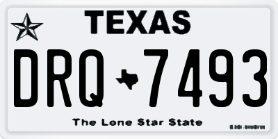 TX license plate DRQ7493