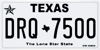 TX license plate DRQ7500