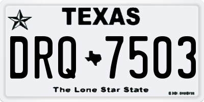 TX license plate DRQ7503