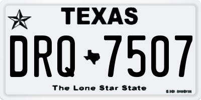 TX license plate DRQ7507
