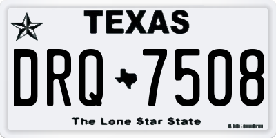 TX license plate DRQ7508