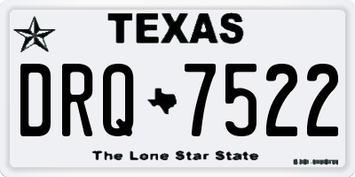 TX license plate DRQ7522