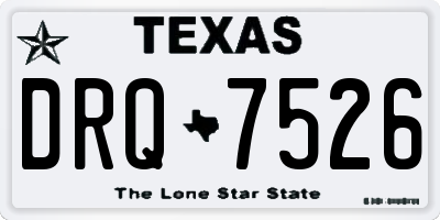 TX license plate DRQ7526
