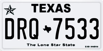TX license plate DRQ7533