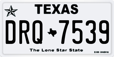 TX license plate DRQ7539