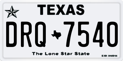 TX license plate DRQ7540