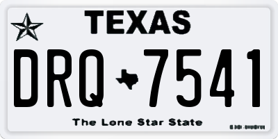 TX license plate DRQ7541