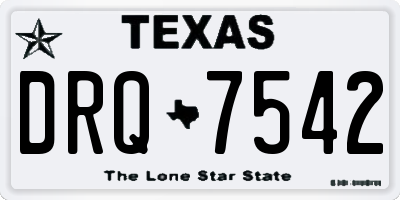 TX license plate DRQ7542
