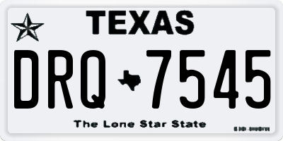 TX license plate DRQ7545
