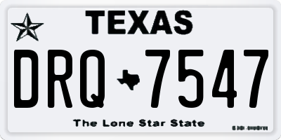TX license plate DRQ7547
