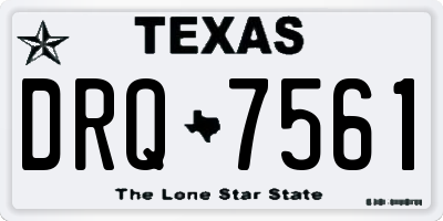 TX license plate DRQ7561
