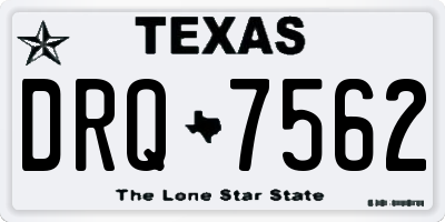 TX license plate DRQ7562