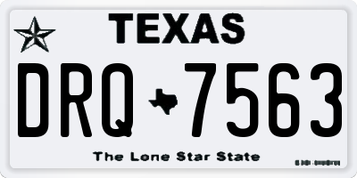 TX license plate DRQ7563