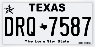 TX license plate DRQ7587