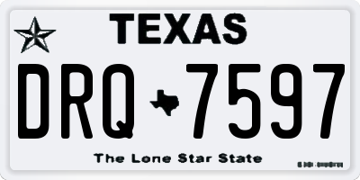 TX license plate DRQ7597