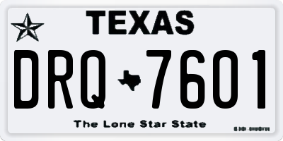 TX license plate DRQ7601