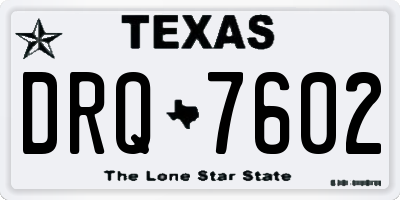 TX license plate DRQ7602